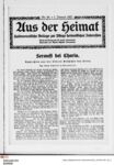 Aus der Heimat. halbmonatliche Beilage zur Pflege heimatlicher Interessen
